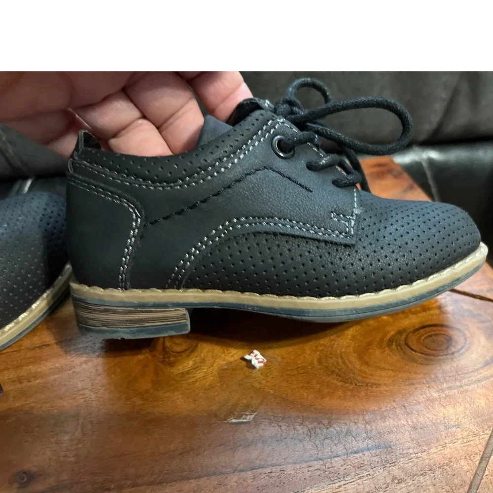 Ashford Boys Dress Shoes Black Lace‎ Up Oxfords Casual Formal Size 5M (Toddler)